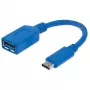 Kabel Manhattan USB-C na USB-A, 15 cm, męski na żeński, 5 Gb/s (USB 3.2 Gen 1, czyli USB 3.0), 3 A (szybkie ładowanie), SuperSpeed USB, niebieski, dożywotnia gwarancja, odpowiednik USB31CAADP (z wyjątkiem koloru)