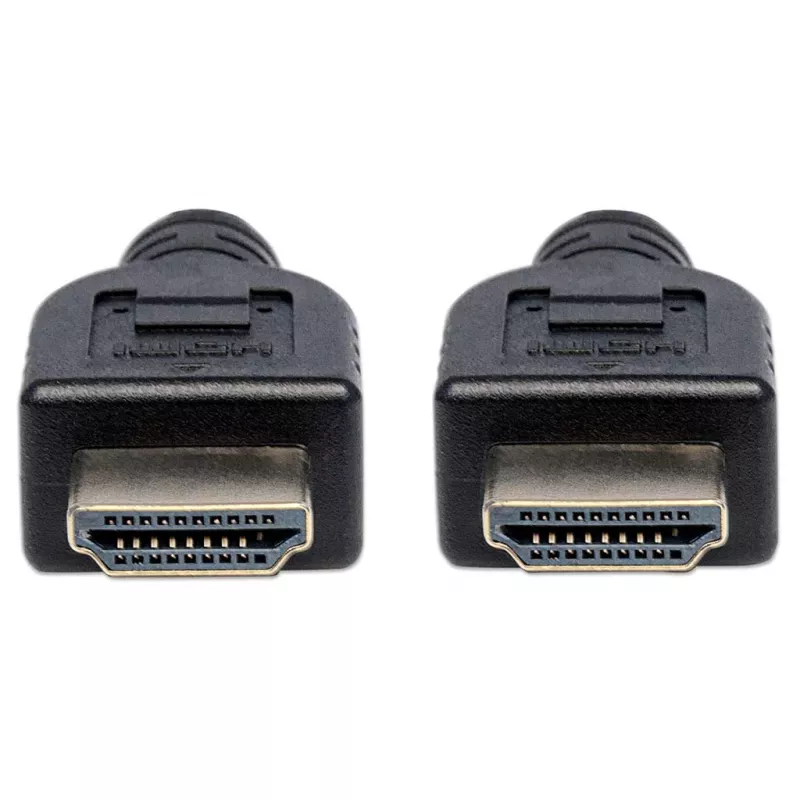 Kabel Manhattan HDMI 4K@60Hz z Ethernetem – atest CL3, 5 m, do montażu w ścianie, do wszystkich zastosowań 4K i 1080p/HD – przy modernizacji teraz lub gotowy na przyszłość, wtyk męski na wtyk męski, czarny, Ultra HD 4Kx2K, dożywotnia gwarancja, Premium High Speed