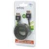 Przewód Manhattan HDMI z Ethernetem (ultracienki), obsługa 4K przy 60 Hz (Premium High Speed), długość 1,8 m, wtyk męski - wtyk męski, czarny, rozdzielczość Ultra HD 4K x 2K, w pełni ekranowany, pozłacane styki, dożywotnia gwarancja
