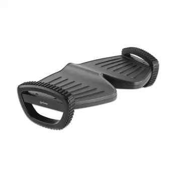 Manhattan Foot Rest/Rocker, Podnóżek bujany pod biurko zwiększający komfort i wydajność, Dwa tryby bujania, 277 x 502 mm, Teksturowana powierzchnia, Czarny, Dożywotnia gwarancja