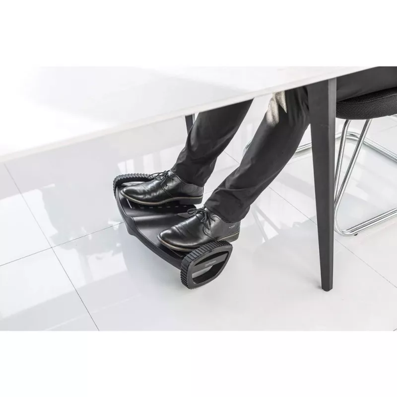 Manhattan Foot Rest/Rocker, Podnóżek bujany pod biurko zwiększający komfort i wydajność, Dwa tryby bujania, 277 x 502 mm, Teksturowana powierzchnia, Czarny, Dożywotnia gwarancja