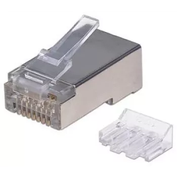 Intellinet Wtyki modularne RJ45 Pro Line, Cat6A, STP, 3-zębne, do przewodów litych i linkowych, styki pozłacane 50 µ, 70 szt.