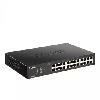 D-Link 24-portowy Gigabitowy inteligentny przełącznik zarządzalny, Zarządzalny, L2, Gigabit Ethernet (10/100/1000), Montaż w szafie rack, 1U