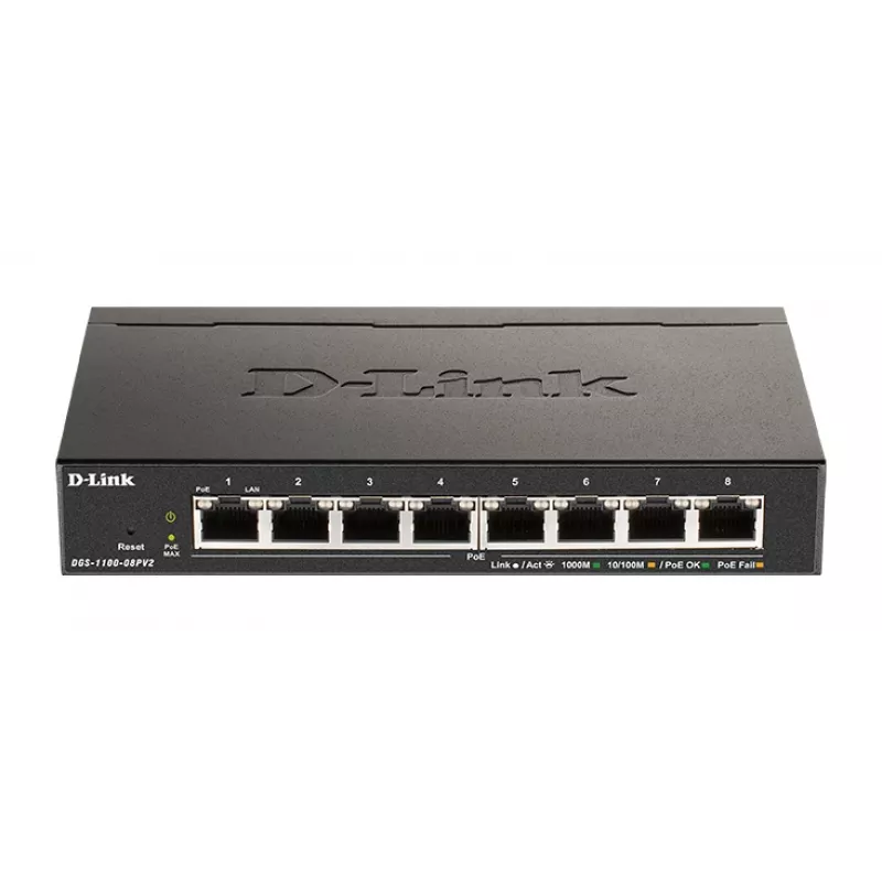 D-Link 8-Port PoE Gigabit Smart Managed Switch, zarządzalny, L2/L3, Gigabit Ethernet (10/100/1000), pełny dupleks, Power over Ethernet (PoE)