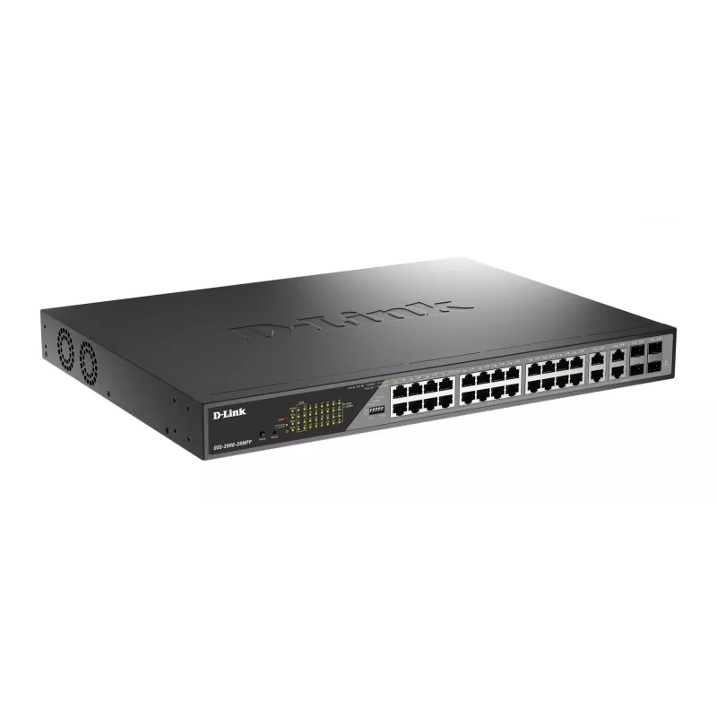D-Link DSS-200G-28MPP przełącznik sieciowy zarządzalny L2 Gigabit Ethernet (10/100/1000) Power over Ethernet (PoE) 1U szary