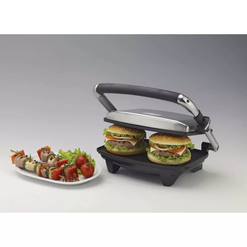 Ariete 1911 Toast & Grill cienki - Nieprzywierająca płyta elektryczna do tostów i kanapek - płyta ryflowana - 1000 W - Srebrna