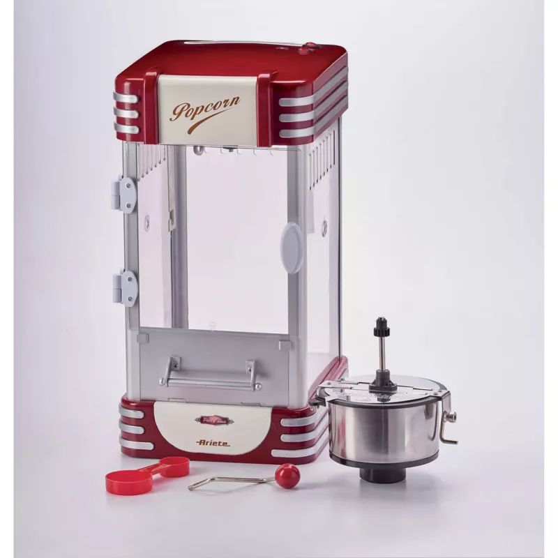 Ariete 2953 Popcorn Popper XL, pojemność całkowita 2,4 L, pojemność misy 700 g, 310 W, czerwony/biały, 290 x 340 x 520 mm
