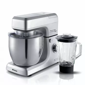 Ariete 1598 Gourmet Professional 7L Metal - mikser planetarny z blenderem - misa ze stali nierdzewnej - 7 l - dzbanek szklany - 1200 watów - 6 prędkości
