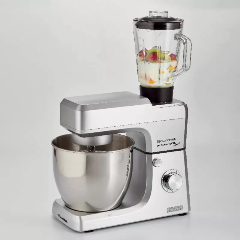 Ariete 1598 Gourmet Professional 7L Metal - mikser planetarny z blenderem - misa ze stali nierdzewnej - 7 l - dzbanek szklany - 1200 watów - 6 prędkości