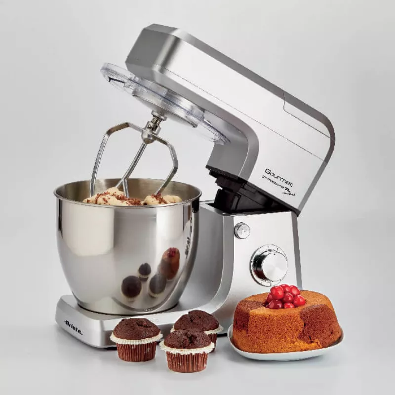 Ariete 1598 Gourmet Professional 7L Metal - mikser planetarny z blenderem - misa ze stali nierdzewnej - 7 l - dzbanek szklany - 1200 watów - 6 prędkości
