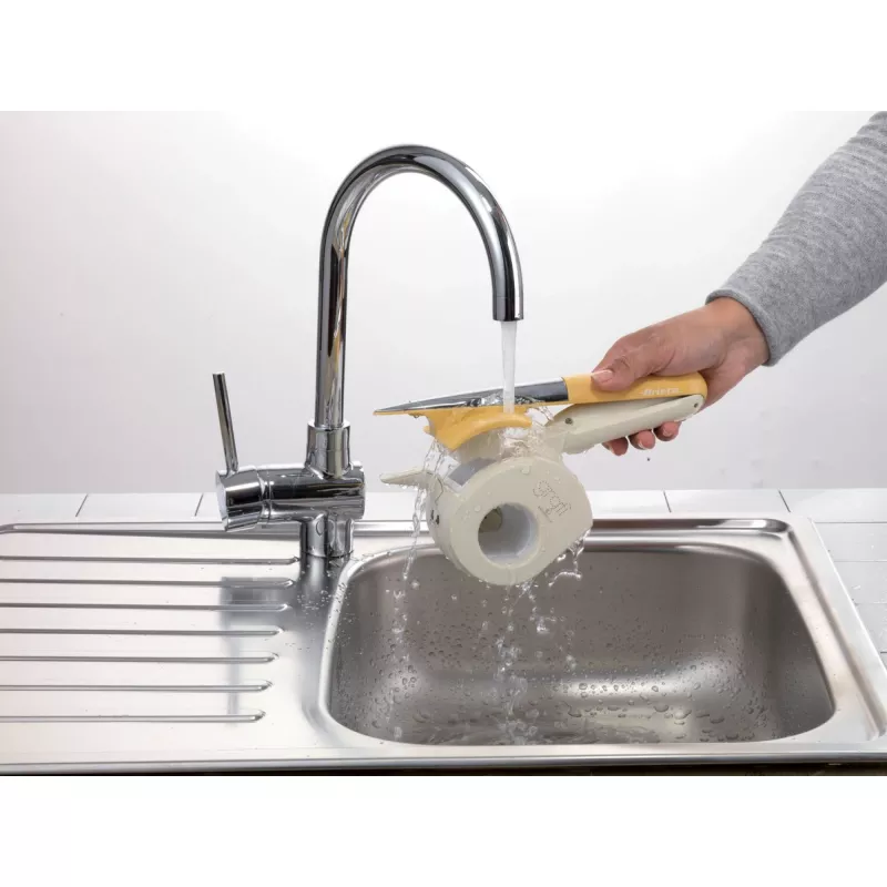 Ariete 457 Gratì Waterproof - Wodoodporna tarka elektryczna - Bezprzewodowa - Można myć pod bieżącą wodą - 2 walce ze stali nierdzewnej - Biało-żółta