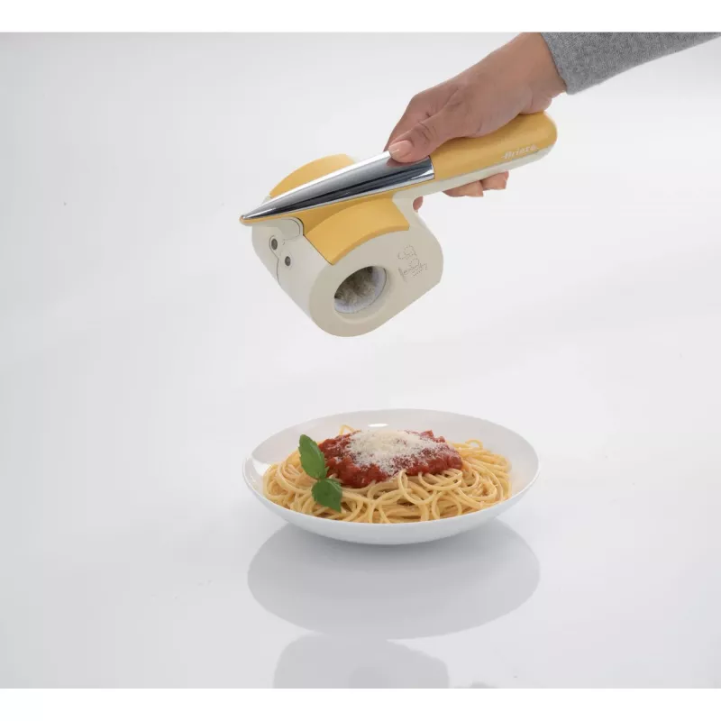 Ariete 457 Gratì Waterproof - Wodoodporna tarka elektryczna - Bezprzewodowa - Można myć pod bieżącą wodą - 2 walce ze stali nierdzewnej - Biało-żółta