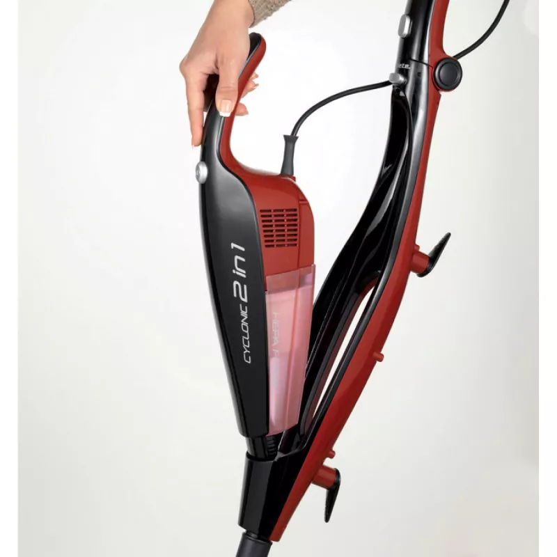 Ariete 2764 Evo 2 w 1 - Elektryczna miotła przewodowa - Odkurzacz i miniodkurzacz - Bezworkowa technologia cyklonowa - Filtr HEPA - 0,8 litra