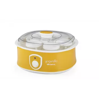 Ariete 617 Yogurella - Elektryczny jogurtownica - 7 szklanych słoików - 1,3 kg domowego jogurtu - 20 W - Biało-żółta