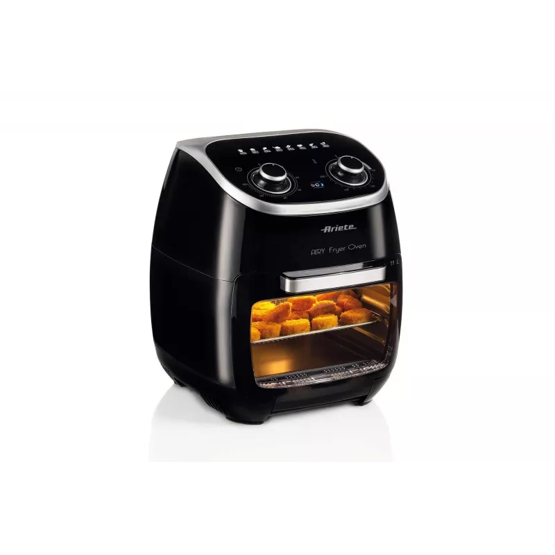 Ariete 4619 Airy Fryer Oven - Frytownica powietrzna i piekarnik elektryczny z rożnem - Obrotowy kosz - Suszarka do żywności - 2000 W - 11 litrów - Stal