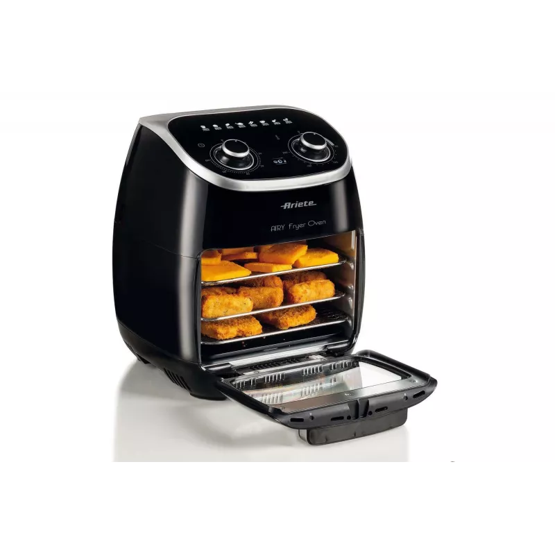 Ariete 4619 Airy Fryer Oven - Frytownica powietrzna i piekarnik elektryczny z rożnem - Obrotowy kosz - Suszarka do żywności - 2000 W - 11 litrów - Stal