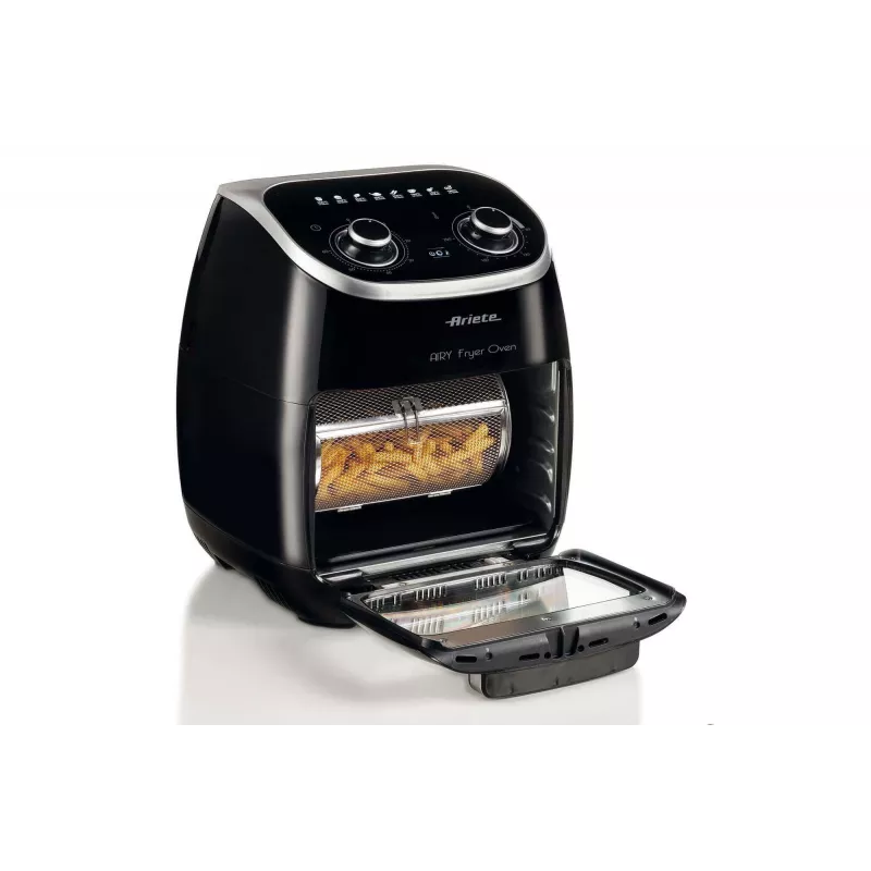 Ariete 4619 Airy Fryer Oven - Frytownica powietrzna i piekarnik elektryczny z rożnem - Obrotowy kosz - Suszarka do żywności - 2000 W - 11 litrów - Stal