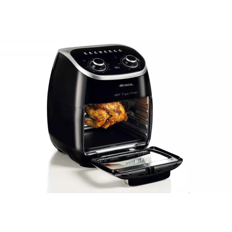 Ariete 4619 Airy Fryer Oven - Frytownica powietrzna i piekarnik elektryczny z rożnem - Obrotowy kosz - Suszarka do żywności - 2000 W - 11 litrów - Stal