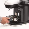 Ariete 1318 Moderna Ekspres do kawy z wbudowanym młynkiem, do ziaren i kawy mielonej, spieniacz do mleka do cappuccino, filtr na 1 i 2 filiżanki, 1080 W, 800 ml, biały