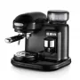 Ariete 1318 Moderna Espresso Machine z Integrated Coffee Grinder, For Coffee Beans and Ground Coffee, Milk Frothing Cappuccino Maker, 1 and 2 Cup Filter, 1080 W, 800 cc, Czarny