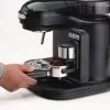Ariete 1318 Moderna Espresso Machine z Integrated Coffee Grinder, For Coffee Beans and Ground Coffee, Milk Frothing Cappuccino Maker, 1 and 2 Cup Filter, 1080 W, 800 cc, Czarny