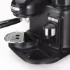 Ariete 1318 Moderna Espresso Machine z Integrated Coffee Grinder, For Coffee Beans and Ground Coffee, Milk Frothing Cappuccino Maker, 1 and 2 Cup Filter, 1080 W, 800 cc, Czarny