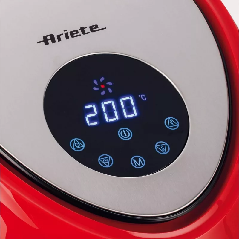 Ariete 4618 Airy Fryer XXL - Frytkownica powietrzna - Smaży 2,5 kg frytek - 7 litrów - Gotowanie bez oleju i tłuszczu - 1800 W - Czerwony