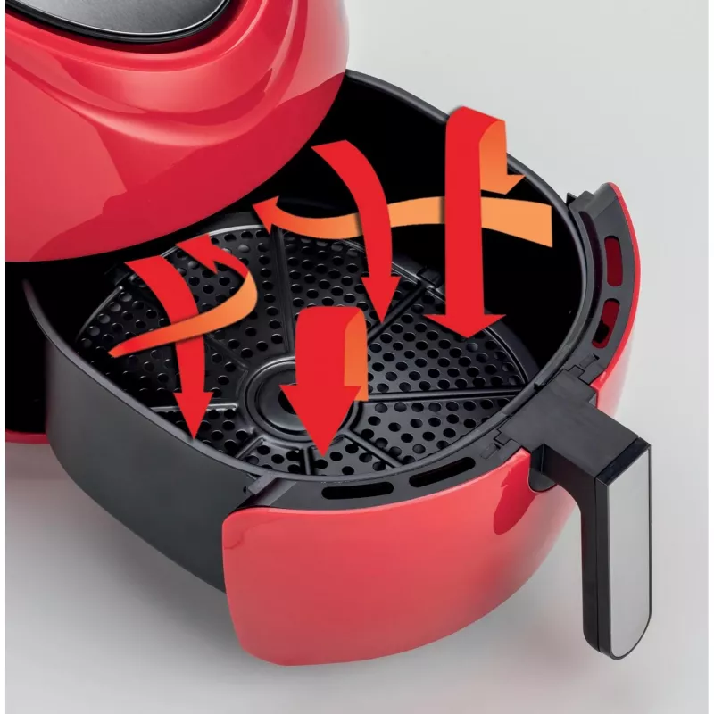 Ariete 4618 Airy Fryer XXL - Frytkownica powietrzna - Smaży 2,5 kg frytek - 7 litrów - Gotowanie bez oleju i tłuszczu - 1800 W - Czerwony