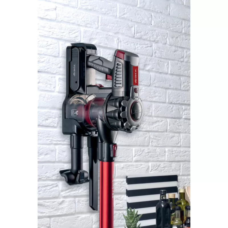 Ariete 2757 22v Lithium - Bezprzewodowa miotła elektryczna - 3 poziomy filtracji - akumulator Li-Ion 2200 mAH - zestaw akcesoriów w zestawie - czerwony
