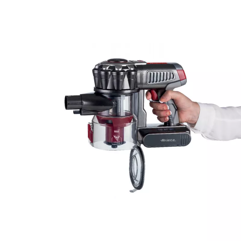 Ariete 2757 22v Lithium - Bezprzewodowa miotła elektryczna - 3 poziomy filtracji - akumulator Li-Ion 2200 mAH - zestaw akcesoriów w zestawie - czerwony