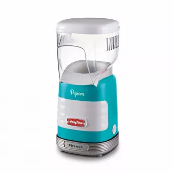 Ariete 2956, Pop Corn Party Time, Maszyna do popcornu, Wyrzuca 60 g kukurydzy na popcorn w 2 minuty za pomocą gorącego powietrza, Beztłuszczowy, 1000 W, Niebieski