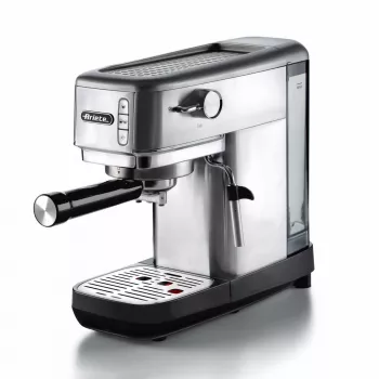 Ekspres do kawy Ariete 1380 Metal, kompatybilny z kawą mieloną i saszetkami ESE, 1300 W, pojemność 1,1 l, ciśnienie 15 barów, filtr na ½ filiżanki, dysza do cappuccino, srebrny
