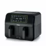 Ariete 4623 Airy Fryer Dual, Frytkownica beztłuszczowa z podwójnym koszem, 1700 W, pojemność 8 l, 3 funkcje gotowania, Cyfrowy panel dotykowy LED, 8 programów automatycznych, Zegar, 2 kosze, Czarny