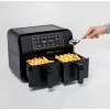 Ariete 4623 Airy Fryer Dual, Frytkownica beztłuszczowa z podwójnym koszem, 1700 W, pojemność 8 l, 3 funkcje gotowania, Cyfrowy panel dotykowy LED, 8 programów automatycznych, Zegar, 2 kosze, Czarny
