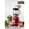 Ariete Moderna Czerwony Blender szklany dzbanek, Blender stołowy, 1,5 l, Funkcja pulsacyjna, Kruszenie lodu, 1000 W, Czerwony