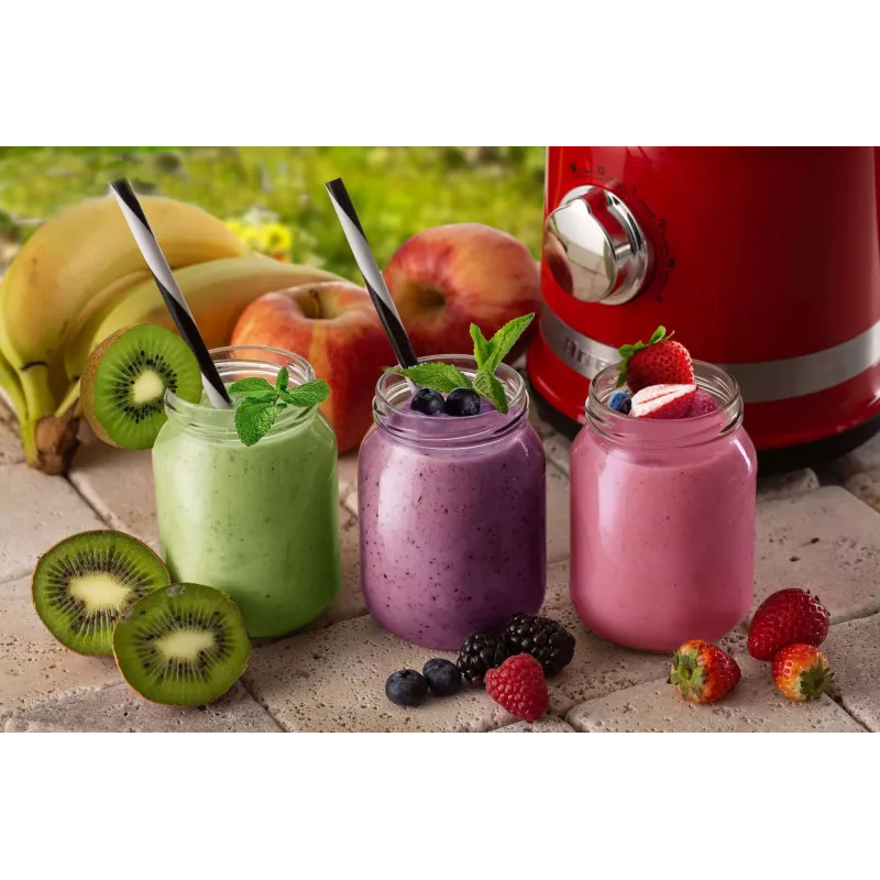 Ariete Moderna Czerwony Blender szklany dzbanek, Blender stołowy, 1,5 l, Funkcja pulsacyjna, Kruszenie lodu, 1000 W, Czerwony