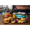 Ariete 205 Hamburger Maker Party Time, maszyna do robienia hamburgerów, 1200 W, podwójne nieprzywierające płyty, 2 komory, łatwy do czyszczenia, niebieski