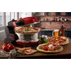 Ariete 927 Pizzeria, podwójny piec do pizzy, 2 pizze w 4 minuty, 2300 W, 2 kamienie szamotowe, 2 termostaty, średnica 32 cm, 5 poziomów pieczenia, 2 łopatki ze stali nierdzewnej, czerwony