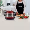 Ariete 927 Pizzeria, podwójny piec do pizzy, 2 pizze w 4 minuty, 2300 W, 2 kamienie szamotowe, 2 termostaty, średnica 32 cm, 5 poziomów pieczenia, 2 łopatki ze stali nierdzewnej, czerwony