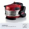 Ariete 927 Pizzeria, podwójny piec do pizzy, 2 pizze w 4 minuty, 2300 W, 2 kamienie szamotowe, 2 termostaty, średnica 32 cm, 5 poziomów pieczenia, 2 łopatki ze stali nierdzewnej, czerwony
