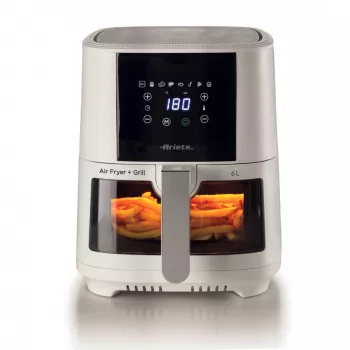 Ariete 4626 Airy Fryer 6L, frytkownica beztłuszczowa, 1300 W, pojemność 6 l, pojemność gotowania 2,5 kg, 8 programów ustawionych, temperatura do 200°, przezroczysty kosz do kontroli gotowania, czarny