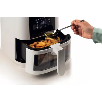 Ariete 4626 Airy Fryer 6L, frytkownica beztłuszczowa, 1300 W, pojemność 6 l, pojemność gotowania 2,5 kg, 8 programów ustawionych, temperatura do 200°, przezroczysty kosz do kontroli gotowania, czarny