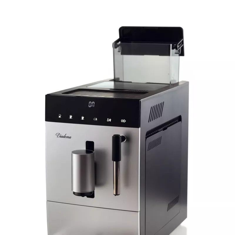 Ariete 1452 Diadema, Ekspres do kawy automatyczny, 1350 W, ciśnienie 19 barów, Do kawy, americano i gorącej wody, Dysza do cappuccino, Wyświetlacz LED, Regulowany dozownik, Srebrny
