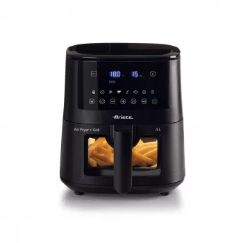 Ariete 4633, Frytkownica powietrzna 4L, 1400W, Pojemność 4L, 9 programów, Funkcja Shake and Grill, Temperatura do 200°C, Czarny