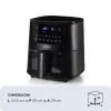Ariete 4633, Frytkownica powietrzna 4L, 1400W, Pojemność 4L, 9 programów, Funkcja Shake and Grill, Temperatura do 200°C, Czarny