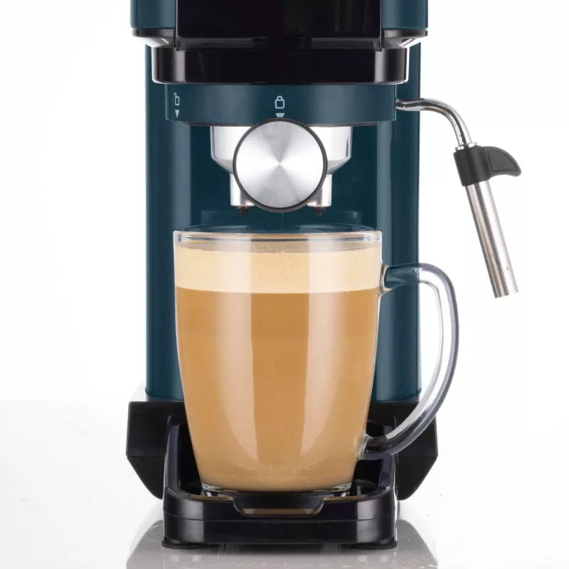Ekspres do kawy Ariete 1399 Espresso, do kawy mielonej i saszetek ESE, 1300 W, pojemność 1,1 l, ciśnienie 15 barów, filtr na 1 i 2 filiżanki oraz saszetki ESE, Cappuccino, zielony