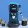 Ekspres do kawy Ariete 1399 Espresso, do kawy mielonej i saszetek ESE, 1300 W, pojemność 1,1 l, ciśnienie 15 barów, filtr na 1, 2 filiżanki i saszetki ESE, Cappuccino, niebieski