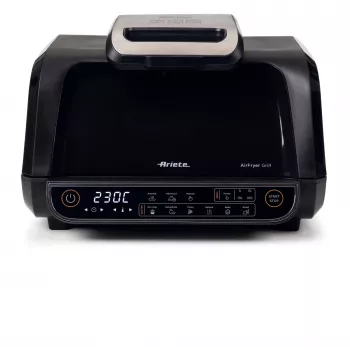 Ariete 4635 Air Fryer Grill, frytkownica powietrzna i grill, grill do steków, 1700 W, pojemność 8 l, smażenie i grillowanie, 8 funkcji gotowania, timer, czarny