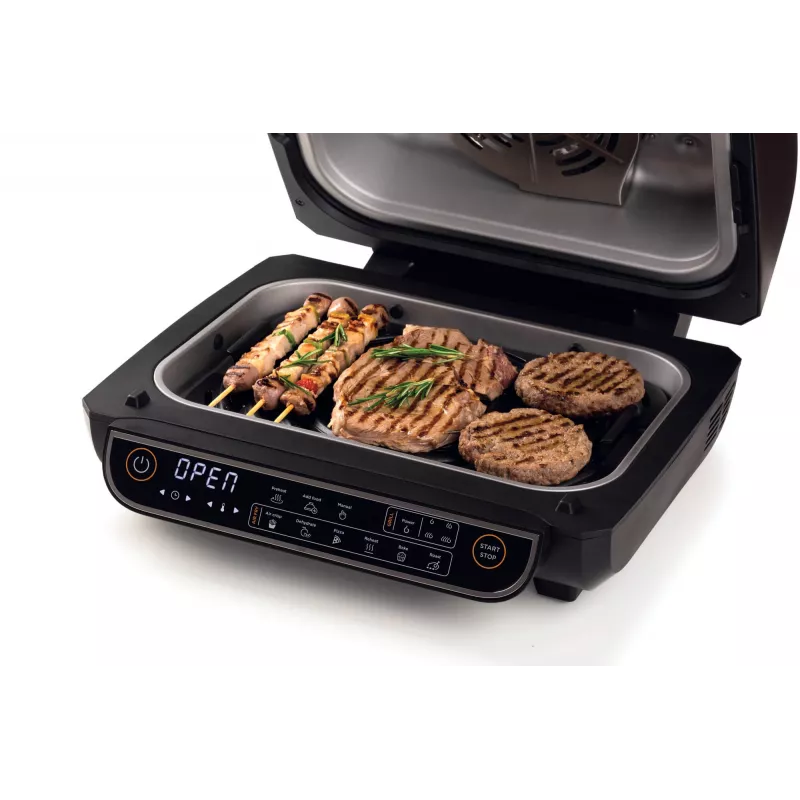 Ariete 4635 Air Fryer Grill, frytkownica powietrzna i grill, grill do steków, 1700 W, pojemność 8 l, smażenie i grillowanie, 8 funkcji gotowania, timer, czarny