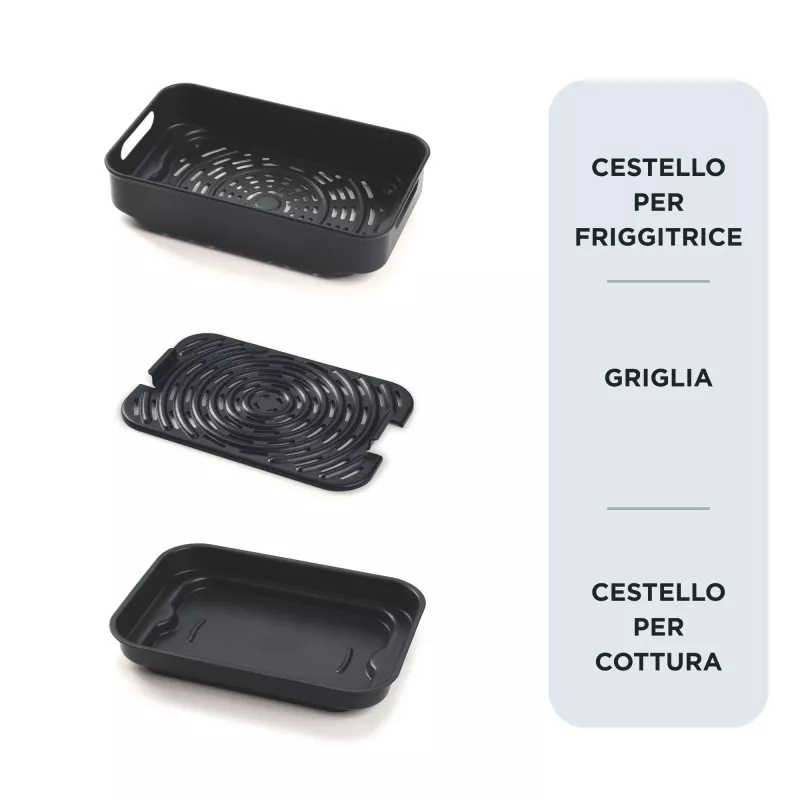 Ariete 4635 Air Fryer Grill, frytkownica powietrzna i grill, grill do steków, 1700 W, pojemność 8 l, smażenie i grillowanie, 8 funkcji gotowania, timer, czarny